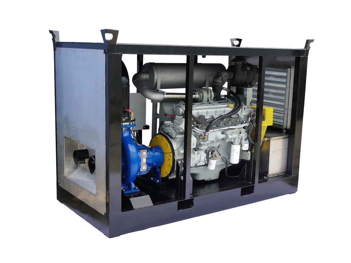 Mobile dewatering and irrigation pump powered by 85 kW DEUTZ diesel engine